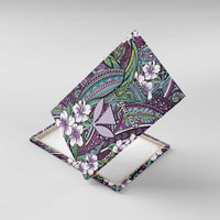 Personalised Hawaii Tribal Humpback Whale Canvas Wall Art Poni Hibiscus Seamless Pattern