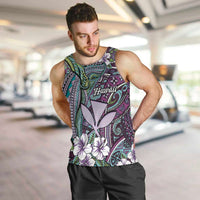Personalised Hawaii Tribal Humpback Whale Men Tank Top Poni Hibiscus Seamless Pattern