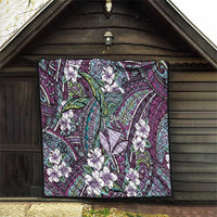 Personalised Hawaii Tribal Humpback Whale Quilt Poni Hibiscus Seamless Pattern