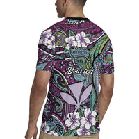 Personalised Hawaii Tribal Humpback Whale Rugby Jersey Poni Hibiscus Seamless Pattern