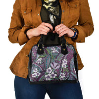 Personalised Hawaii Tribal Humpback Whale Shoulder Handbag Poni Hibiscus Seamless Pattern