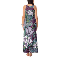 Personalised Hawaii Tribal Humpback Whale Tank Maxi Dress Poni Hibiscus Seamless Pattern