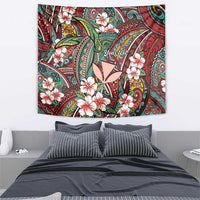 Personalised Hawaii Tribal Humpback Whale Tapestry Ulaula Hibiscus Seamless Pattern