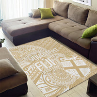 Custom Indo Fijians Area Rug Fiji ke Hindustani Polyneisan Paisley Beige Style