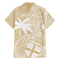 Custom Indo Fijians Family Matching Puletasi and Hawaiian Shirt Fiji ke Hindustani Polyneisan Paisley Beige Style LT9 - Polynesian Pride