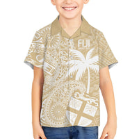 Custom Indo Fijians Hawaiian Shirt Fiji ke Hindustani Polyneisan Paisley Beige Style LT9 - Polynesian Pride