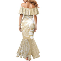Custom Indo Fijians Mermaid Dress Fiji ke Hindustani Polyneisan Paisley Beige Style LT9 - Polynesian Pride