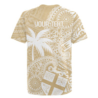 Custom Indo Fijians Rugby Jersey Fiji ke Hindustani Polyneisan Paisley Beige Style