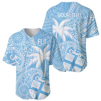 Custom Indo Fijians Baseball Jersey Fiji ke Hindustani Polyneisan Paisley Blue Style