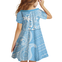Custom Indo Fijians Family Matching Long Sleeve Bodycon Dress and Hawaiian Shirt Fiji ke Hindustani Polyneisan Paisley Blue Style LT9 - Polynesian Pride