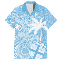 Custom Indo Fijians Family Matching Long Sleeve Bodycon Dress and Hawaiian Shirt Fiji ke Hindustani Polyneisan Paisley Blue Style LT9 Dad's Shirt - Short Sleeve Blue - Polynesian Pride