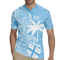 Custom Indo Fijians Rugby Jersey Fiji ke Hindustani Polyneisan Paisley Blue Style