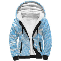 Custom Indo Fijians Sherpa Hoodie Fiji ke Hindustani Polyneisan Paisley Blue Style LT9 Unisex Blue - Polynesian Pride