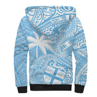 Custom Indo Fijians Sherpa Hoodie Fiji ke Hindustani Polyneisan Paisley Blue Style