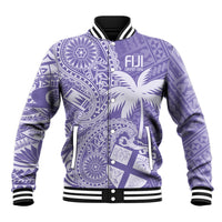 Custom Indo Fijians Baseball Jacket Fiji ke Hindustani Polyneisan Paisley Purple Style LT9 Unisex Purple - Polynesian Pride