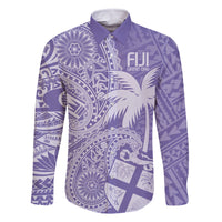 Custom Indo Fijians Family Matching Long Sleeve Bodycon Dress and Hawaiian Shirt Fiji ke Hindustani Polyneisan Paisley Purple Style LT9 Dad's Shirt - Long Sleeve Purple - Polynesian Pride