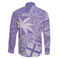 Custom Indo Fijians Family Matching Long Sleeve Bodycon Dress and Hawaiian Shirt Fiji ke Hindustani Polyneisan Paisley Purple Style LT9 - Polynesian Pride