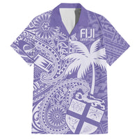 Custom Indo Fijians Family Matching Off The Shoulder Long Sleeve Dress and Hawaiian Shirt Fiji ke Hindustani Polyneisan Paisley Purple Style LT9 Dad's Shirt - Short Sleeve Purple - Polynesian Pride