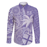 Custom Indo Fijians Family Matching Short Sleeve Bodycon Dress and Hawaiian Shirt Fiji ke Hindustani Polyneisan Paisley Purple Style LT9 Dad's Shirt - Long Sleeve Purple - Polynesian Pride