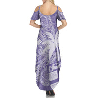 Custom Indo Fijians Family Matching Summer Maxi Dress and Hawaiian Shirt Fiji ke Hindustani Polyneisan Paisley Purple Style LT9 - Polynesian Pride