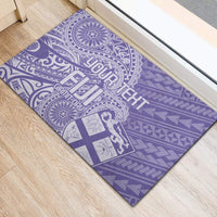 Custom Indo Fijians Rubber Doormat Fiji ke Hindustani Polyneisan Paisley Purple Style