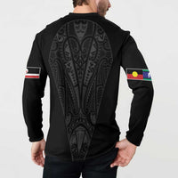 Queensland Maori Rugby Nga Hau e Wha Button Sweatshirt Black Motif