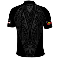 Queensland Maori Rugby Nga Hau e Wha Polo Shirt Black Motif