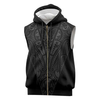 Queensland Maori Rugby Nga Hau e Wha Sleeveless Zip Hoodie Black Motif - Polynesian Pride