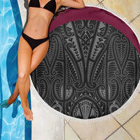 Queensland Maori Rugby Nga Hau e Wha Beach Blanket Maroon Motif