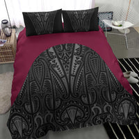 Queensland Maori Rugby Nga Hau e Wha Bedding Set Maroon Motif