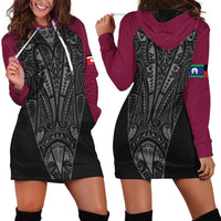 Queensland Maori Rugby Nga Hau e Wha Hoodie Dress Maroon Motif