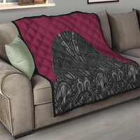 Queensland Maori Rugby Nga Hau e Wha Quilt Maroon Motif