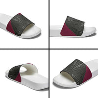 Queensland Maori Rugby Nga Hau e Wha Slide Sandals Maroon Motif - Polynesian Pride