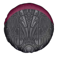 Queensland Maori Rugby Nga Hau e Wha Spare Tire Cover Maroon Motif