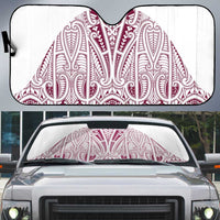 Queensland Maori Rugby Nga Hau e Wha Auto Sun Shade White Motif - Polynesian Pride