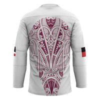 Queensland Maori Rugby Nga Hau e Wha Hockey Jersey White Motif - Polynesian Pride