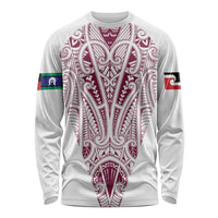 Queensland Maori Rugby Nga Hau e Wha Long Sleeve Shirt White Motif LT9 Unisex White - Polynesian Pride