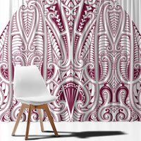 Queensland Maori Rugby Nga Hau e Wha Window Curtain White Motif