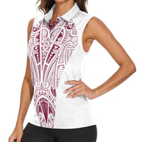 Queensland Maori Rugby Nga Hau e Wha Women Sleeveless Polo Shirt White Motif
