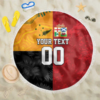 Custom British Lions-AUNZ Beach Blanket Australia-New Zealand Indigenous Motif