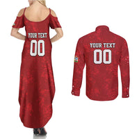 Custom British Lions-AUNZ Couples Matching Summer Maxi Dress and Long Sleeve Button Shirt Australia-New Zealand Indigenous Motif LT9 - Polynesian Pride