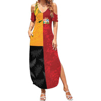 Custom British Lions-AUNZ Family Matching Summer Maxi Dress and Hawaiian Shirt Australia-New Zealand Indigenous Motif