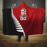 Custom British Lions New Zealand Hooded Blanket Half Black Fern