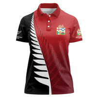 Custom British Lions New Zealand Women Polo Shirt Half Black Fern