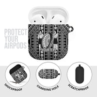 Fiji Custom Rugby National Heritage AirPods Case Black Traditional Masi Inspired