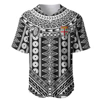 Fiji Custom Rugby National Heritage Baseball Jersey Black Traditional Masi Inspired