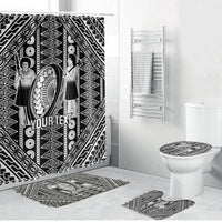 Fiji Custom Rugby National Heritage Bathroom Set Black Traditional Masi Inspired
