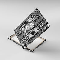 Fiji Custom Rugby National Heritage Canvas Wall Art Black Traditional Masi Inspired