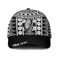 Fiji Personalized Rugby National Heritage Classic Cap Black Traditional Masi Inspired