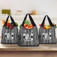 Fiji Custom Rugby National Heritage Grocery Bag Black Traditional Masi Inspired